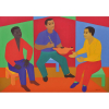 DJANIRA da Motta e Silva (1914 - 1979) - Fumadores de âmbor - 1974 - Acrílica s/ tela - ass. inf. direito - 114 x 162 cm - Reproduzido no catálogo da exposição realizada na Galeria de Arte Ipanema.