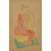 ISMAEL NERY (1900 - 1934) - Duas figuras viscerais - Aquarela s/ papel - ass. inf. direito - 24,3 x 16 cm - Participou da 19º Bienal Internacional de São Paulo, Museu de Arte Contemporanea da Universidade de São Paulo.