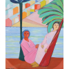 CÍCERO DIAS (1907 - 2003)<br />Figuras femininas<br />Óleo s/ tela<br />ass. inf. esquerdo<br />73 x 60 cm<br />