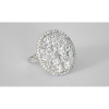 Anel Oval Diamantes 3.42ct . Ouro Branco 18K