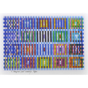 YAACOV AGAM (1928)<br />Sem título, 1980<br />Agamograph<br />27 x 41 cm<br />40 x 53 cm (montagem)<br />Ass. inf. esquerdo <br />Com dedicatória do artista.<br />