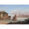 FACCHINETTI, NICOLA (1824-1900)<br />Ilha da Boa Viagem - com Morro do Corcovado <br />e a Pedra da Gávea ao fundo, 1868<br />óleo s/ tela<br />55 x 80 cm<br />ass. inf. esquerdo