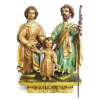 Sagrada Família - Bela e rara imagem espanhola, Início do Séc. XVIII, em madeira policromada. Med. 68x46x19cm.