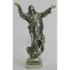 Jesus Cristo com Menino - imagem miniatura de coleção, em prata contrastada. Mãos são em ouro baixo. Alt. 9cm.