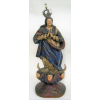 Nossa Senhora da Conceição - Bela imagem de coleção em madeira policromada. Minas, séc. XVIII. Alt. 23cm.