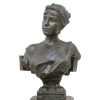 Emmanuele Villanis (1858-1914) - Belíssima e imponente escultura francesa em petit-bronze patinado, representando Busto Feminino encimando pedestal apoiado sobre pés em garra. Assinado E. Villanis e com marca da Sociedade de Bronzes de Paris, Blot (E Blot Paris Vrai Bronze). Artista de cotação internacional, citado no Berman, Adec, Benezit, Akoun, Mayer, etc. Alt. 67 cm.