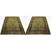 Par de tapetes Isfahan, Árvore da Vida, med. 1,93x1,34=2,58m2. Circa de 1900 (com desgastes na lã).