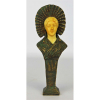Belo sinete europeu de coleção, em bronze e marfim, na forma de busto feminino sobre coluna. Alt. 12cm. 