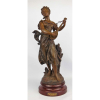 Bruchon - Escultura francesa em petit-bronze, representando Cigale. Artista catalogado em diversos livros e de cotação internacional. Alt. 51 cm.