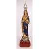 Nossa Senhora em Prece - Imagem em madeira policromada. Coroa em prata. Alt. total 47cm. 