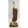 Bela e rara escultura de coleção, em marfim e madeira, representando figura feminina semidesnuda. Alt. 24,5cm.