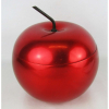Geleira art-deco, na forma de maça, em metal na cor vermelha. Med. 23x20 cm.
