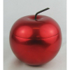 Geleira anos 60, estilo art-deco, na forma de maça em metal na cor vermelha. Minúsculas perdas no vermelho. Med. 22,5x21 cm.
