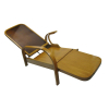 Cimo - Chaise Long em madeira nobre, em 2 tons, anos 60. Com regulagem de inclinação e assento dobrável. Med. com assento dobrado 101x62x79cm.