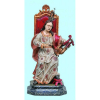 Santa Cecília - raríssima e bela imagem em madeira policromada. Coroa em prata. Minas, Século XVIII. (harpa com pequena ruptura). Alt. 41cm.