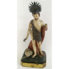 São João Batista - Belíssima imagem portuguesa, do Séc. XVIII, em madeira policromada. Resplendor em prata. Alt. 27cm.