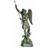 São Miguel Arcanjo - Magnífica escultura em bronze com dourado. (desgaste no dourado). Alt. 1,51cm.