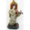 Santa Cecília - imagem portuguesa em madeira policromada. Coroa em prata. Alt. 41cm.