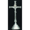 Crucifixo com cristo em prata contrastada na base, prateiro FPF. Gravado na base Roma - MJL. Alt. crucifixo 39,5cm. Alt. Cristo 14cm.