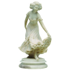 Velazquez - Escola Italiana - belíssima escultura em alabastro,representando Dama com vestido esvoaçante. A beleza da peça é realçadapelo seu movimento. Alt. 51cm. (pequeno bicado na base).