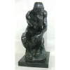 A. Rodin - Escultura em bronze representando Pensador. Tiragem 39/499. - Base de mármore. Alt. total 39cm.