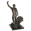 Jean Verschneider - escultura em bronze representando Domador. Marca da fundição Goldscheider. Base de mármore. (falta parte do adereço da mão levantada). Alt. total 41,5cm.