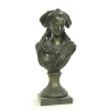 Jean Louis Gregoire - sinete em bronze francês, na forma de busto de dama nobreza. Assinado. Alt. 8cm.