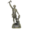 L. Domenech - Escultura francesa, em petit bronze, representando Ferreiro. Com selo de fundição e localizada France. Alt. 86cm.