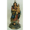 Nossa Senhora com Menino - Bela imagem em madeira, ricamente policromada com detalhes em dourado. Alt. total com coroa 41,5cm.