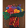 Aldemir Martins - Vaso de Flores - OST - 110 x 90 - 1991 - ACIE - Com cachet da Retrospectiva Secretaria de Estado de Cultura Galeria Casa das Rosas