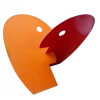 Rubens Gerchman - Beijo – Escultura em chapa de aço nas cores vermelho e laranja - 160 x 160 cada chapa - Circa 1.500 Kg – Participou da mostra na 1ª Feira ArtRio