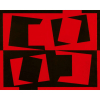 ALUISIO CARVÃO - Composição em vermelho e preto - OST - 65 x 81 - 1959 - Ass. verso - Cachet da Galeria Saramenha - RJ - Ex-coleção Hélcio Mário Noguchi