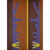 Rubem Valentim, emblema 1979, ast, 100x50 cmm, assinado verso. Selo da exposição “Panorama de Arte Atual Brasileira”, MAM-SP. Reproduzido no catálogo Leilão Soraia Cals – Maio de 2011