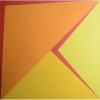 Maurício Nogueira Lima, titulado ABERTURA/VERMELHO-AMARELO, acrílica sobre telacolada sobre placa,medindo 80 x 80 cm, assinada e datada 1987, com selo da Performance Galeria de Arte , GT 065/98. 