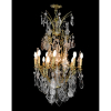 BACCARAT FRANCE - LUSTRE estilo CHANDELIER VERSAILLES em bronze e cristal selado. Para 12 luzes. Estrutura circular cônica com braços recurvos, profusamente ornamentados por placas, ponteiras e pingentes. Bobeches imitando velas. Parte superior com hastes sustentando adornos recortados e florões lapidados. Topo com amarração rematada à canopla circular lavrada com folhagens. <br />Medidas: 130 x 55 x 55 cm.<br /><br />