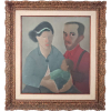 PANCETTI, José ( Giuseppe Gianinni Pancetti, 1903 –1958) <br />83X72 CM.<br />Óleo sobre madeira.<br />Auto retrato com Anita e Nilma, mulher e filha, 1943.<br />CONSTA NO VERSO: Selo Retrospectiva do MAM-RJ<br />Reproduzido no livro, José Pancetti, o pintor marinheiro, 1979, página 88.