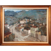 SYLVIO PINTO (Rio de Janeiro, 1918-1997)<br />Medidas: 136 x 100 cm.<br />INSCRIÇÃO NO VERSO: Santa Teresa - Rio de Janeiro, 1950.<br />CONSTA DE CHANCELA: 56 - Salão Nacional de Belas Artes - Medalha de PRATA <br /><br />Recebeu seus primeiros estudos de pintura com seu pai, o pintor Bernardo Pinto da Silva (vulgo Pinto das Tintas, que dividia ateliê com o pintor Garcia Bento), e no Liceu de Artes e Ofícios do Rio de Janeiro.<br /><br />Conheceu e se aproximou de José Pancetti, Armando Viana, Manuel Santiago, Bustamante Sá, Milton Dacosta, Ado Malagoli, Tadashi Kaminagai, Yoshiya Takaoka, entre outros. Esta convivência foi fundamental para a sua formação como pintor. Participou do movimento artístico denominado Núcleo Bernardelli, no Rio de Janeiro, no início década de 1930, núcleo esse que incentivou o movimento modernista na então Capital da República.<br /><br />Em 1939, Pinto fez cenários para peças teatrais e alegorias de carnaval para escolas de samba do Rio de Janeiro. Em 1940 fundou o dirigiu no Jacarezinho, uma pequena escola de arte, gratuita, para crianças pobres. Em 1953-1954, viajou a Lisboa (Portugal), seguindo depois para Madrid e Sevilha (Espanha), logo alcançando Paris (França), onde fixou residência por todo o tempo do prêmio de viagem, obtido no Salão Nacional de Belas Artes.<br /><br />Em 1977 viajou aos Estados Unidos e realiza importante exposição internacional com suas obras. Em 1981 montou um atelier em Ellenville, onde permaneceu por alguns anos.<br /><br />Em 1985, entre o Rio de Janeiro e Ellenville, lança seu livro Vida e Obra em depoimentos, escrito por seu grande amigo, o crítico e pintor brasileiro, Quirino Campofiorito.<br />