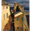 OSIR - OSIRARTE - (Paulo Cláudio Rossi Osir, 1890 – 1959)<br /><a href=https://www.youtube.com/watch?v=YAEvyunqT10 target=# style=color: #F00>CLICK AQUI E ASSISTA O VIDEO</a> Raríssima obra da fase europeia retratando Cidade italiana a beira do Mediterrâneo, 1927.<br />o.s.t. <br />Med: 60 x 55 cm / 71 x 66 cm .<br /><iframe width=560 height=315 src=https://www.youtube.com/embed/YAEvyunqT10 title=YouTube video player frameborder=0 allow=accelerometer; autoplay; clipboard-write; encrypted-media; gyroscope; picture-in-picture allowfullscreen></iframe><br />BIOGRAFIA: Paulo Cláudio Rossi Osir começou a pintar com seu pai, o arquiteto Cláudio Rossi. Viaja para a Itália e estuda na Accademia di Belle Arti di Brera, em 1906 e 1907. Em 1908, fez cursos de aquarela e água-forte em Dover, Inglaterra. De volta ao Brasil, estudou na Escola Politécnica de São Paulo e no Liceu de Artes e Ofícios de São Paulo até 1911 partindo, no ano seguinte, para Paris onde cursou a aclamada Académie de la Grande Chaumière. <br />Sua formação é muito consistente, formando-se, arquiteto pela Real Academia da Bolonha, em 1916. <br />Sua carreira esteve sempre ligada a direção dos rumos artísticos da inovação no Brasil,participando entre outros da <br />Fundação da Sociedade Pró-Arte Moderna - Spam, em 1932, <br />Família Artística Paulista - FAP, em 1937. <br />O grande feito de sua vida foi, na década de 1940, criar a empresa Osirarte de azulejaria, fato que marca sua história e reúne, em torno de si, os principais artistas da década.<br />A Osirarte foi criada com a finalidade de realizar os azulejos desenhados por, por seu colega, Cândido Portinari para o revestimento do Ministério da Educação e Saúde no Rio de Janeiro, atual Palácio Gustavo Capanema e, posteriormente produziu os azulejos para os importantíssimos monumentos: Em 1944 A Igreja de São Francisco de Assis, na Pampulha, em Belo Horizonte e em 1951 o painel da fachada da Escola Municipal do Conjunto Habitacional do Pedregulho, no Rio de Janeiro.<br />A pintura, única, era feita sobre o azulejo cru de superfície porosa, em seguida esmaltado e queimado, exigindo assim elevada exatidão do traço dos azulejos de tamanho padrão em 15 x 15 cm.<br />Paralelamente, desenvolve composições que, a partir de 1942, são assinadas e participam de exposições com azulejos da Osirarte durante toda a década de 1940. <br />O grupo de Paulo Rossi Osir contou com a colaboração Mario Zanini, o primeiro a integrar a equipe, Alfredo Volpi uma espécie de chefe de oficina ,e eventualmente, Frans Krajcberg, Ernesto de Fiori, Ottone Zorlini, entre outros.<br />Na década de 1950 Burle Marx realizou, nas oficinas Osirarte, os azulejos para os painéis do Clube de Regatas Vasco da Gama, da Praça 19 de dezembro em Curitiba, do Instituto Oswaldo Cruz, entre outros. <br />Rossi Osir faleceu em 1959 e, com a morte de seu fundador, finda-se o grupo Osirarte que participou ativamente da estética brasileira das décadas de 1940/50.<br /><br />Apesar muito raras suas obras à óleo, Paulo Osir as assinou de varias formas. dependendo da fase:<br />Paulo Rossi<br />Cláudio Rossi<br />Paulo Osir<br />Cláudio Rossi<br />Rossi Osir <br />ou simplesmente Osir.