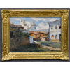 EDGAR PARREIRAS(Niterói, RJ 1885 – 1960)<br /><a href=https://www.youtube.com/watch?v=KD51-ZO1Ajw&t=2s/ target=# style=color: #F00>CLICK AQUI E ASSISTA O VIDEO</a> <br />OURO PRETO <br />OSTCM, consta de estudo de marinha inacabado no verso.<br />Medidas: 24 x 33 cm. Com moldura: 32 x 41 cm.<br />Dat. 1926.<br /><iframe width=560 height=315 src=https://www.youtube.com/embed/KD51-ZO1Ajw title=YouTube video player frameborder=0 allow=accelerometer; autoplay; clipboard-write; encrypted-media; gyroscope; picture-in-picture allowfullscreen></iframe><br />Em 1905, estudou com seu tio, o pintor Antônio Parreiras. Posteriormente, seguiram, em 1908, para Paris e Edgar matriculou-se na Academia Julian, onde estudou até 1910.<br />No Brasil, em 1911, integrou a 1ª Exposição Paulista de Belas Artes, no Liceu de Artes e Ofícios de São Paulo.<br />Retorna à Paris ainda em 1913, e vive com seu tio Antônio e primo Dakir Parreiras.<br />1913, recebeu menção honrosa na 20ª Exposição Geral de Belas Artes, <br />1916, recebeu nova menção honrosa na 23ª Exposição Geral de Belas Artes, <br />1917, recebeu medalha de bronze na 24ª Exposição Geral de Belas Artes,<br />1918, recebeu medalha de prata na 25ª Exposição Geral de Belas Artes<br />1919, recebeu medalha de prata na 26ª Exposição Geral de Belas Artes, <br />Foi medalha de ouro em 1925.<br />Em 1928, ao lado de Georgina de Albuquerque, Lucílio de Albuquerque, Pedro Alexandrino, Rodolfo Bernardelli e Oscar Pereira da Silva faz da parte da exposição do Grupo Almeida Júnior, em São Paulo, no Palácio das Arcadas.<br />Em 1940 fundou, com Azeredo Coutinho e Campofiorito, a Associação Fluminense de Belas Artes, em Niterói,<br />Obteve medalha de prata em 1940 e grande medalha de prata em 1945 no Salão Paulista de Belas Artes.<br />Suas pinturas integram o acervo do Museu Antônio Parreiras, em Niterói.<br />