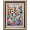 CARYBÉ (Lanús, Argentina 1911 - Salvador-BA 1997)<br />50X35 CM. / 68X53 CM. SAMBA DE RODA, 1984.<br /><br />Em 1928 ingressa na Escola de Belas Artes do Rio de Janeiro.<br />Foi pandeirista de Carmen Miranda, em Buenos Aires, por três temporadas. <br />Na Argentina, faz sua primeira exposição , em 1939, no Museu Municipal de Belas Artes, em Buenos Aires.<br />Em 1945, realiza sua primeira exposição individual no Brasil, na sede do Instituto dos Arquitetos do Brasil, no Rio de Janeiro.<br />Em 1951 ganha a Medalha de Ouro da 1ª Bienal Internacional de Livros e Artes Gráficas, pelas ilustrações do livro Bahia, Imagens da Terra e do Povo, de Odorico Tavares.<br />Em 1952, vai a São Paulo, trabalhar no filme O Cangaceiro, de Lima Barreto. Fez 1600 desenhos de cena (storyboard). Segundo consta, foi a primeira vez na história do cinema em que um filme foi desenhado cena por cena. Carybé foi diretor artístico do filme, tendo também participado dele como figurante.<br />Em 1955, ganha o 1º Prêmio Nacional na III Bienal de São Paulo.<br />Em 1958, realiza o mural do Banco Português. <br />Em 1960, pinta grandes painéis do terminal da American Airlines no Aeroporto John F. Kennedy, em Nova Iorque.<br />Em 1961, é homenageado com Sala Especial na VI Bienal de São Paulo.<br />Em 1962, faz expõe no Museu de Arte Moderna, em Salvador, e publica o livro As Sete Portas da Bahia.<br />Em 1963, expõe no Nigerium Museum, e desenha com índios, pássaros e bichos o mapa do Brasil que decorava os aviões Electra II, da Varig.<br />Nos anos 60, cria os painéis:<br />de concreto, com 15 por 5 metros, para a fachada de um prédio na praça Castro Alves, em Salvador. <br />Mural em concreto para a fábrica da Willys, em Recife. <br />Mural Índios, em óleo sobre madeira, para o Banerj, no Rio de Janeiro; <br />Mural em concreto, medindo 3 X 36 metros, para Bradesco, da rua Chile, em Salvador, <br />Orixás, série de painéis em madeira, para o Banco da Bahia.<br />Em 1966, participa de exposições em Bagdá pela da Fundação Calouste Gulbenkian e Roma organizada por Assis Chateubriand. <br />Em 1967 recebe o Prêmio Odorico Tavares como Melhor Artista Plástico de 1967. <br />Em 1968, à rainha da Inglaterra, recebe um quadro de Carybé ofertado pelo governo do Estado da Bahia.<br />Em 1969 ilustra Ninguém Escreve ao Coronel, livro de Gabriel Garcia Márquez, iniciando uma parceria que levaria todos os livros do autor publicados posteriormente no Brasil a serem ilustrados por Carybé. <br />Em 1969, viaja com Pierre Verger para o Benin, na África.<br />Em 1971 Ilustra Cem Anos de Solidão, de Gabriel Garcia Márquez.<br />Em 1972, pinta o mural Nordeste, em óleo sobre madeira, medindo 3 por 13 metros, para o BNB de Salvador.<br />Em 1973, é medalha de ouro na 1ª Exposição de Belas Artes Brasil/Japão, em Tóquio, Atami, Osaca, São Paulo, Rio de Janeiro e Brasília.<br />Em 1973, cria o mural da Assembleia Legislativa do Estado da Bahia em concreto com 11 X 16m, e participa da Sala Especial - Homenagem a Tarsila do Amaral, na XII Bienal de São Paulo.<br />Em 1974, publica o álbum de xilogravuras Visitações da Bahia e, já em 1976, faz as ilustrações para o livro O Gato Malhado e a Andorinha Sinhá, de Jorge Amado.<br />Em 1977, entrega duas estátuas para o Aeroporto Internacional do Galeão, no Rio de Janeiro <br />Em 1978 faz o mural Fundação da Cidade de Salvador de 4 X 18m para o Baneb e, ilustra A Morte e a Morte de Quincas Berro d'Água, de Jorge Amado.<br />Em 1979, faz o mural do Parque da Catacumba, no Rio de Janeiro em concreto de 2,20 por 1,10 metros.<br />Em 1981, vê mais de 15 mil pessoas comparecerem ao Largo do Pelourinho para comemorar seus 70 anos. Na ocasião, lança o livro Iconografia dos Deuses Africanos no Candomblé da Bahia, fruto de trinta Em 1982, recebe o título de Doutor Honoris Causa, da Universidade Federal da Bahia.<br />Em 1984, expõe na Cidade do México, no Museo Nacional de Las Culturas. <br />Realiza exposição individual no Philadelphia Arts Institute, nos Estados Unidos. <br />Cria a escultura Homenagem à Mãe Baiana em bronze de 3,30 metros em Salvador. <br />Molda três murais para o Hotel da Bahia em concreto com 108 metros quadrados e pinta outro para o Aeroporto Internacional de Salvador (óleo sobre tela; 2,08 por 5 metros).<br />Em 1985, ilustra o livro de Pierre Verger.<br />Em 1986, realiza a exposição Retrospectiva 1936/1986, no Núcleo de Arte do Desembanco.<br />Em 1989, faz uma mostra individual no MASP<br />...