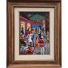 CARYBÉ (Lanús, Argentina, 1911 - Salvador/BA, 1997)<br />50 X 35 CM. / 74 X 70 CM. VINIL, CHEGADA DOS MARINHEIROS,1986<br /><br />Em 1928 ingressa na Escola de Belas Artes do Rio de Janeiro.<br />Foi pandeirista de Carmen Miranda, em Buenos Aires, por três temporadas. <br />Na Argentina, faz sua primeira exposição , em 1939, no Museu Municipal de Belas Artes, em Buenos Aires.<br />Em 1945, realiza sua primeira exposição individual no Brasil, na sede do Instituto dos Arquitetos do Brasil, no Rio de Janeiro.<br />Em 1951 ganha a Medalha de Ouro da 1ª Bienal Internacional de Livros e Artes Gráficas, pelas ilustrações do livro Bahia, Imagens da Terra e do Povo, de Odorico Tavares.<br />Em 1952, vai a São Paulo, trabalhar no filme O Cangaceiro, de Lima Barreto. Fez 1600 desenhos de cena (storyboard). Segundo consta, foi a primeira vez na história do cinema em que um filme foi desenhado cena por cena. Carybé foi diretor artístico do filme, tendo também participado dele como figurante.<br />Em 1955, ganha o 1º Prêmio Nacional na III Bienal de São Paulo.<br />Em 1958, realiza o mural do Banco Português. <br />Em 1960, pinta grandes painéis do terminal da American Airlines no Aeroporto John F. Kennedy, em Nova Iorque.<br />Em 1961, é homenageado com Sala Especial na VI Bienal de São Paulo.<br />Em 1962, faz expõe no Museu de Arte Moderna, em Salvador, e publica o livro As Sete Portas da Bahia.<br />Em 1963, expõe no Nigerium Museum, e desenha com índios, pássaros e bichos o mapa do Brasil que decorava os aviões Electra II, da Varig.<br />Nos anos 60, cria os painéis:<br />de concreto, com 15 por 5 metros, para a fachada de um prédio na praça Castro Alves, em Salvador. <br />Mural em concreto para a fábrica da Willys, em Recife. <br />Mural Índios, em óleo sobre madeira, para o Banerj, no Rio de Janeiro; <br />Mural em concreto, medindo 3 X 36 metros, para Bradesco, da rua Chile, em Salvador, <br />Orixás, série de painéis em madeira, para o Banco da Bahia.<br />Em 1966, participa de exposições em Bagdá pela da Fundação Calouste Gulbenkian e Roma organizada por Assis Chateubriand. <br />Em 1967 recebe o Prêmio Odorico Tavares como Melhor Artista Plástico de 1967. <br />Em 1968, à rainha da Inglaterra, recebe um quadro de Carybé ofertado pelo governo do Estado da Bahia.<br />Em 1969 ilustra Ninguém Escreve ao Coronel, livro de Gabriel Garcia Márquez, iniciando uma parceria que levaria todos os livros do autor publicados posteriormente no Brasil a serem ilustrados por Carybé. <br />Em 1969, viaja com Pierre Verger para o Benin, na África.<br />Em 1971 Ilustra Cem Anos de Solidão, de Gabriel Garcia Márquez.<br />Em 1972, pinta o mural Nordeste, em óleo sobre madeira, medindo 3 por 13 metros, para o BNB de Salvador.<br />Em 1973, é medalha de ouro na 1ª Exposição de Belas Artes Brasil/Japão, em Tóquio, Atami, Osaca, São Paulo, Rio de Janeiro e Brasília.<br />Em 1973, cria o mural da Assembleia Legislativa do Estado da Bahia em concreto com 11 X 16m, e participa da Sala Especial - Homenagem a Tarsila do Amaral, na XII Bienal de São Paulo.<br />Em 1974, publica o álbum de xilogravuras Visitações da Bahia e, já em 1976, faz as ilustrações para o livro O Gato Malhado e a Andorinha Sinhá, de Jorge Amado.<br />Em 1977, entrega duas estátuas para o Aeroporto Internacional do Galeão, no Rio de Janeiro <br />Em 1978 faz o mural Fundação da Cidade de Salvador de 4 X 18m para o Baneb e, ilustra A Morte e a Morte de Quincas Berro d'Água, de Jorge Amado.<br />Em 1979, faz o mural do Parque da Catacumba, no Rio de Janeiro em concreto de 2,20 por 1,10 metros.<br />Em 1981, vê mais de 15 mil pessoas comparecerem ao Largo do Pelourinho para comemorar seus 70 anos. Na ocasião, lança o livro Iconografia dos Deuses Africanos no Candomblé da Bahia, fruto de trinta Em 1982, recebe o título de Doutor Honoris Causa, da Universidade Federal da Bahia.<br />Em 1984, expõe na Cidade do México, no Museo Nacional de Las Culturas. <br />Realiza exposição individual no Philadelphia Arts Institute, nos Estados Unidos. <br />Cria a escultura Homenagem à Mãe Baiana em bronze de 3,30 metros em Salvador. <br />Molda três murais para o Hotel da Bahia em concreto com 108 metros quadrados e pinta outro para o Aeroporto Internacional de Salvador (óleo sobre tela; 2,08 por 5 metros).<br />Em 1985, ilustra o livro de Pierre Verger.<br />Em 1986, realiza a exposição Retrospectiva 1936/1986, no Núcleo de Arte do Desembanco.<br />Em 1989, faz uma mostra individual no MASP<br />...