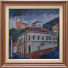 CARLOS BRACHER (Juiz de Fora, 1940)<br />Óleo sobre tela.<br />med:100 x 100, o.s.t. (Com moldura:140x135 cm.)<br />Casa dos Contos, Ouro Preto, MG<br />Ilustra as luxuosas edições do livro “A Casa dos Contos de Ouro Preto Ensaio Histórico e Memória de sua Restauração” (2004), acompanham as duas edições do livro.<br />Sobre o artista. a ensaísta Ivanise Junqueira escreveu: Céus de Bracher, no livro Cheiros, Marcas e Rastros. <br />BIOGRAFIA: Pintor, desenhista, escultor, gravador. Frequenta a Sociedade de Belas Artes Antônio Parreiras, em Juiz de Fora, Minas Gerais, por volta de 1959. Entre 1965 e 1966, em Belo Horizonte, é aluno de Fayga Ostrower (1920-2001) na Universidade Federal de Minas Gerais (UFMG). Estuda técnicas de mural e de mosaico com Inimá de Paula (1918-1999), na Escola Municipal de Belas Artes. Em 1967, recebe o prêmio de viagem ao exterior do Salão Nacional de Belas Artes (SNBA) do Rio de Janeiro. Vai para a Europa, fixa-se principalmente em Paris e Lisboa, estuda pintura e expõe em galerias locais. Retorna ao Brasil em meados de 1970 e reside em Ouro Preto, Minas Gerais. Em 1989, é realizada a exposição retrospectiva de seus 30 anos de trabalho, intitulada Pintura Sempre, em São Paulo, Curitiba, Rio de Janeiro, Brasília e Belo Horizonte. No ano seguinte, pinta uma série de quadros em homenagem ao centenário da morte do pintor holandês Vincent van Gogh (1853 - 1890), que é exposta em várias galerias e museus no Brasil e no exterior. São editados vários livros sobre sua obra, entre eles, Bracher, do crítico Olívio Tavares de Araújo, pela editora Métron, em 1989, e Bracher: Do Ouro ao Aço, pela editora Salamandra, em 1992.