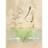 TOMÁS SANTA ROSA (João Pessoa PB 1909 - Nova Délhi, Índia 1956). <br />“Perfil de Mulher Surrealista”, aquarela, 1946. <br />50X44 cm. <br />Santa Rosa foi grande artista e personagem de sua época, porque realizou obra de grande visibilidade como ilustrador de livros e cenógrafo de teatro. Ilustrou mais de 200 livros só para a editora José Olympio, dos melhores autores da época. E no teatro, entre incontáveis produções, fez a premiada e inesquecível cenografia da peça “Vestido de Noiva”, de Nélson Rodrigues.