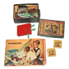 MARKLIN - MUNICH- GERMANY- 1953. Kit (3) caixas e manual, para montagem de guindaste. <br /><br />FONTE: https://worboys.id.au/catalogs/cat1940Rear.htm