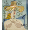 PABLO PICASSO<br />“Femme à la Collerette”<br />210 x 184 cm.<br />Tapeçaria de lã<br /><br />Costurado com a assinatura e datado “Picasso 3.7.38” com o símbolo 10/20 (no verso). Concebido em 1938 e executado 42 anos depois por Marigold Enterprises, em edição numerada de 20.