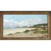 OSCAR PEREIRA DA SILVA (São Fidélis RJ 1867 - São Paulo SP 1939)<br />Iconografia - Praia do José Menino em Santos - Vista para São Vicente, SP.<br />Óleo sobre tela<br />Medidas: 50 x 95 cm<br />Assinado: Canto inferior direito - 1904<br />Procedência: Galeria Maurício Pontual.<br /><br />Em 1882, matriculou-se na Academia Imperial de Belas Artes <br />Em 1887, tornou-se ajudante de Zeferino da Costa na decoração da Igreja da Candelária, no Rio de Janeiro. <br /><br />Em Paris, Oscar foi pensionista do ateliê de dois dos maiores conservadores, Léon Bonnat e Jean-Léon Gérôme, que atendia aos pedidos de oficiais do governo francês.<br /><br />Em 1896 retornou ao Brasil. No Rio de Janeiro, realizou uma exposição individual no salão da Escola Nacional de Belas Artes (Enba).<br />Em São Paulo e lecionou no Liceu de Artes e Ofícios de São Paulo e fundou o Núcleo Artístico, que, mais tarde, se transformaria na Escola de Belas Artes, onde deu aulas. <br />Entre 1903 e 1911, decorou o Theatro Municipal de São Paulo, elaborando três murais: O Teatro na Grécia Antiga, A Dança e A Música.<br /><br />Sua pintura era muito apreciada pelas elites ligadas a cafeicultura, as quais assumiam cada vez mais um papel de destaque no canário político, devido a instauração da República no país, gerando a produção de iconografias locais. <br /><br />Iconografia - Santos - SP é uma rara obra pois sabe-se que Oscar Pereira da Silva e Benedito Calixto, nesta época, tornaram-se próximos, pois executavam pinturas na igreja de Santa Cecília.<br /><br />A experiência de trabalhar na decoração da Igreja da Candelária, no Rio de Janeiro, gerou frutos em São Paulo, tendo a oportunidade de decorar, juntamente com Benedito Calixto, a Igreja de Santa Cecília e as igrejas de Santa Ifigênia, da Consolação e do Rosário, em São Paulo.<br /><br />Na cidade de São Paulo estão os principais trabalhos do artista, entre os quais se destacam Escrava Romana (1894), Infância de Giotto (1895), Fundação de São Paulo (1909) e Desembarque de Cabral em Porto Seguro (1900), entre outros preservados pela Pinacoteca de São Paulo e pelo Museu Paulista da Universidade de São Paulo.<br /><br /><br />