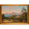 Charles Decimus Barraud (9 de maio de 1822 - 26 de dez. de 1897) Pintor Viajante.<br /><a href=https://www.youtube.com/watch?v=_QGc1bLD_uY&t=172s/ target=# style=color: #F00>CLICK AQUI E ASSISTA O VIDEO</a> - <a href=https://api.whatsapp.com/send?phone=%3C553533324150%3E/ target=# style=color: #00a000><font size=1> Consulte pelo WHATSAPP </font></a><br />View of Rio de Janeiro from the Hills, ou Vista da Barra tomada de Santa Teresa, óleo sobre tela, assinado C. D. Barraud e datado de 1878, Coleção Particular, Rio de Janeiro.<br /><br />MEDIDAS: 61 X 91,4cm, Na Moldura : 74 X 103cm.<br /><br />Leia abaixo o laudo do Prof. Dr. Júlio Bandeira, Doutor em História da Arte pela Universidade de Essex. Autor de: O Brasil na Rota da China (2018, Editora Artepadilla), Debret e o Brasil (2009, Editora Capivara), O Rio de Janeiro na Rota dos Mares do Sul (2004, Editora Andrea Jakobsson) entre outros.<br /><br />A volta ao Mundo de um quadro<br /><br />A última grande tela de um novo artista viajante até agora inédito no Brasil apareceu em 18 de novembro de 1995, estava na pág.15 do catálogo da Sotheby's do leilão de Latin America Art da sucursal de Nova York. Isso talvez explique o fato de ter passado desapercebida para os colecionadores brasileiros: a rigor, Charles Decimus Barraud (18221-1897) não produzia arte latino-americana, estava radicado em Wellington desde 1849 e sua obra estaria muito mais bem situada em um catálogo de imagens topográficas, ou travel & exploration como se convencionou chamar os leilões dedicados aos artistas viajantes.<br /><br />O admirável óleo brasileiro de Barraud, View of Rio de Janeiro from the Hills, uma vista da entrada da baía tomada de Santa Teresa, demonstrou uma enorme resiliência. Até ser redescoberta, a tela realizou pelo menos duas circum-navegações, a primeira, ao partir do Rio de Janeiro na companhia do pintor na viagem de volta para a Nova Zelândia em 1878, e a segunda, no século XX, quando retornou ao Novo Mundo e foi posta à venda em Nova York.<br /><br />Com esse artista inesperado, o Rio de Janeiro ganha mais uma oportunidade de resgatar visualmente sua paisagem perdida, ao mesmo tempo que cresce o tesouro imagético da Cidade. Com Barraud, ao mesmo tempo que é reafirmada a possibilidade de serem encontradas mais paisagens da cidade produzidas por artistas viajantes durante o Oitocentos, dá-se também algo até agora inédito: ao contrário da grande maioria de artistas que produziram imagens brasileiras, sobretudo do Rio de Janeiro, antes de partirem para os territórios britânicos no Oceano Pacífico, o inglês fez o movimento inverso. Ao invés de passar pela cidade na rota dos Mares do Sul, ele veio do Oceano Pacífico para o Rio de Janeiro a partir da Nova Zelândia; estava a caminho da Inglaterra, aonde acompanharia a edição de seu livro sobre paisagens neozelandesas.<br /><br />Pintor de história e paisagem, Barraud foi rapidamente reconhecido como um dos principais artistas na então colônia autônoma da Nova Zelândia já em 1850, um ano após a sua chegada. Como a maioria dos artistas viajantes, esse inglês, cuja família protestante imigrara no século XVIII da França para Inglaterra por questões religiosas, empregava sobretudo a aquarela como medium para a pintura de paisagem, sendo raras as suas pinturas a óleo, todas dedicadas à pintura histórica e feitas sob encomenda para instituições públicas. Essa sua tela com uma paisagem do Rio de Janeiro seria, portanto, uma expressiva exceção em sua obra.<br /><br />Com essa vista tomada de Santa Teresa, ele se junta a um grupo seleto de pintores que retrataram a óleo a Cidade na segunda metade do século XIX. Entre eles, artistas como o parisiense Henry-Nicolas Vinet (1817-1876) e, em especial, o misterioso C.J. Martin, de quem não se sabe sequer a nacionalidade, e que, além do Rio de Janeiro, pintou paisagens de Calcutá e Nova York. Um dos elementos de estilo comum a esses artistas está na densidade luminosa e transparente da pintura, com a tinta a óleo permitindo uma intensidade na textura das rochas, como neste caso os morros do Pão de Açúcar e o Cara de Cão, além dos morros do outro lado da Baía.São superfícies graníticas que adquirem uma aparência musculosa ao serem passadas para outro suporte que não o papel, as quais podemos comparar com as formações rochosas nos detalhes da tela de Barraud e dos outros artistas citados, reproduzidos abaixo.:<br /><br />H.-N. Vinet, Vista da Baia de Guanabara com o morro do Pão de Açúcar, detalhe, o.s.m., 34x60cm,1863.,Um terceiro artista que cuja trajetória se aproxima de Barraud -- tendo vivido como ele na Nova Zelândia -- apesar de terem tido estilos de vida e pintura bastante diferentes, seria Augustus Earle (1793-1838). Este pintor possui expressiva produção em aquarelas sobre o Rio de Janeiro, cidade aonde, como Barraud, esteve entre 1820 e 1824 duas vezes seguidas, a primeira delas a caminho da costa Ocidental da América do Sul, de onde voltou para finalmente partir para a Austrália via Cabo da Boa Esperança – ele voltaria uma terceira vez ao Rio em 1832 na companhia de Charles Darwin.<br /><br />Augustus Earle, esse artista viajante inglês de origem norte-americana que colaborou com Maria Graham, tem a maior parte de sua obra no acervo Biblioteca Nacional da Austrália, lá estão as 21 aquarelas pintadas no Brasil. As litografias produzidas a partir de aquarelas pintadas por ele para ilustrar o livro de Maria Graham, Journal of a Voyage to Brazil, and Residence there during the years 1821, 1822, 1823 (Londres, 1824), foram até 1955 as únicas obras conhecidas desse pintor sobre o Brasil.<br /><br />Apesar de possuir um talento em realizar registros costumbristas do cotidiano e pintura da paisagem, não há nenhuma obra conhecida sua pintada a óleo. A deliciosa aquarela do artista, na qual retratou-se de costas para o expectador no alto do Corcovado deslumbrado pela vista da cidade, demonstra o quão o medium pode influir no resultado, sobretudo tratando-se de uma paisagem. Augustus Earle, View from the summit of the Cacavada [i.e. Corcovado] Mountains, near Rio de Janeiro, c.1822, aquarela, National Library of Australia.<br /><br />Como Conrad Martens, outro artista viajante que passou pelo Rio de Janeiro a caminho da Oceania, a obra de Earle teve a aquarela como medium, sendo desconhecidos pinturas a óleo desses artistas sobre o Brasil.<br /><br />Na aquarela abaixo, Earle fez seu autorretrato desolado na Ilha de Tristão da Cunha, quando foi abandonado pelo navio em que viajava para a Índia a caminho da Austrália. Impressiona a melancolia do artista se compararmos essa aquarela com a que pintou no Rio de Janeiro.<br /><br />Aquarelas a serem reveladas<br /><br />No livro O Rio de Janeiro na Rota dos Mares do Sul, há uma amostra da quantidade de artistas desconhecidos que pintaram a cidade durante o século XIX que por aqui passaram a caminho do Cabo Horn ou do Cabo da Boa Esperança para chegar ao Pacífico. Uma tradição que começa em 1768, na primeira viagem do capitão James Cook, com a escala do HSM Endeavour no Rio de Janeiro que trazia os artistas Alexander Buchan (?-1769) e Sydney Parkinson (1745-1771) cujos desenhos e aquarelas estão na Biblioteca Britânica. Nele, foram publicadas a iconografia sobre a cidade que se encontra na Austrália, mas a pesquisa não atingiu a obra de Barraud sobre a Cidade, cujas aquarelas continuam inéditas, encerradas na Nova Zelândia, sendo o óleo sua única obra conhecida no Brasil.<br /><br />Charles Decimus Barraud Rio de Janeiro Aquarela sobre papel, 1878, 35,2 x 51,4 cm. The Museum of New Zealand Te Papa Tongarewa<br /><br />A vegetação que pintou na Lagoa Rodrigo de Freitas, provavelmente se dirigindo ao Jardim Botânico, cujas palmeiras reais podem ser parcialmente vistas ao fundo, assemelha-se à da tela, como no detalhe reproduzido a seguir. Nela, seguindo o mandamento de seu contemporâneo John Ruskin de pintar folhas, Barraud dá grande realismo à vegetação, ele sabe ser capaz de pintá-las, e quem conseguir uma folha, pode pintar o Mundo. Como mostra nesta sua aquarela de um acesso à Lagoa Rodrigo de Freitas Praia de Botafogo, ele pode pintar literalmente os dois lados do Mundo.<br /><br />Mesmo se tratando de uma pintura a óleo, a tela de Barraud conserva uma delicadeza e luminosidade nas pinceladas semelhante à de uma aquarela. Como pode ser percebido na árvore pintada no primeiro plano, o artista anglo-neozelandês seguiria os preceitos renascentistas de definição do genovês Leon Battista Alberti (1404 -1472) para aquilo que considerava ser uma perfeita paisagem: Se nela houver agora o mar, seguido de montanhas, depois um lago, ou uma fonte, exibindo ainda uma rocha descoberta, mais uma planície e uma floresta, ou um vale. Ou seja, ainda hoje os principais atributos paisagísticos do Rio de Janeiro.<br /><br />Sua passagem pelo Rio de Janeiro pode ser parcialmente documentada pelas vistas da cidade que pertencem aos acervos da Biblioteca Nacional em Wellington, a Alexander Turnbull Library, e do Te Papa, termo maori pelo qual é conhecido o Museu Nacional neozelandês. Por intermédio delas, é possível saber que Barraud visitou, por exemplo, o Jardim Botânico e as montanhas da Tijuca, mas nenhuma delas faz referência ao bairro de Santa Teresa de onde pintou sua tela, sugerindo que possam haver mais obras brasileiras desse artista à espera de serem descobertas.<br /><br />Na Alexander Turnbull Library em Wellington, há referência a outras seis aquarelas inéditas de Barraud com 14 x 21 cm, doadas por descendentes do artista em 1926. Todas estão situadas no Rio Janiero (sic.) e datadas de agosto de 1877, mas ao contrário da reproduzida mais acima, foram pintadas por ocasião de sua primeira passagem pela então Capital do Império do Brasil a caminho da Inglaterra. Com o título e descrição fornecidos pela biblioteca, é possível imaginar o que elas representam.<br /><br />A primeira, On the road to the Botanical Gardens, (A caminho do Jardim Botânico) mostra uma vista ao longo de uma estrada, com duas figuras carregando fardos em suas cabeças, e um homem guiando uma mula. Traz uma casa à esquerda, com palmeiras altas à direita, e montanhas ao fundo. Ela sugere ser esta uma continuação da aquarela pintada em 1878.<br /><br />Na seguinte, o título é a localização manuscrita de Barraud, On the Tijuca, Rio. August, 1877, mas no final, o redator se perde em suas descrições: aparece uma montanha com uma pedra redonda no cimo, atrás de um desmatado e tufos de vegetação. Possivelmente na Siera (sic) de Três Rios, perto do Rio de Janeiro e do Pica (sic) da Tijuca.<br /><br />A terceira traz um homem com um cavalo: Um homem em pé ao lado de um cavalo, com a mão apoiada no pescoço do animal. Seu chapéu sugere de que se trata possivelmente de alguém de origem espanhola ou portuguesa. A descrição da quarta parece ser a que traz a iconografia com mais personagens. Com o título de Market Place, Rio de Janiero (sic.), mostra duas mulas carregadas paradas perto de um muro. À direita, duas mulheres de pé olham uma para outra, com cestas em suas cabeças, e um homem está sentado num tamborete. Em primeiro plano, está uma cesta encostada em um banco.<br /><br />As duas últimas são marinhas: Corcovado from the Harbour, que parece ser uma paisagem da Praia de Botafogo, com seu casario, com um navio e barcos no ancoradouro, e Moonlight scene from the anchorage, Rio de Janiero. August, 1877. Esta mostraria um veleiro no centro em primeiro plano, como se pintado a partir da água, com as luzes de um pequeno ancoradouro ao fundo, no sopé de montanhas, sugerindo ser uma vista noturna também de Botafogo, com a lua ao no alto.<br /><br />Contudo, nenhuma das aquarelas listadas acima parece se referir a tela de Barraud. A ausência aparente de estudos preparatórios ou de aquarelas com vistas pintadas a partir de Santa Teresa sugere que o artista tenha pintado seu óleo ainda no Rio de Janeiro. Há, porém, uma certa imprecisão topográfica na corografia das montanhas que sugere ter o artista completado parte de sua tela de memória, após seu retorno a Wellington. Por outro lado, ao criar no Rio de Janeiro uma paisagem mais dramática, pós-romântica, um pouco mais parecida com a paisagem neozelandesa, Barraud demonstrava o imprinting que trouxe consigo e, também, um desejo de agradar um público neozelandês mais afeito a uma terra de relevo escarpado, com vulcões e terremotos, em contraponto aos contornos suaves dos morros cariocas e fluminenses.<br /><br />Os grandes colecionadores de meados do século passado penduravam em suas paredes a paisagem que conheceram na infância, a qual ia desaparecendo à medida que os morros da cidade eram arrasados e sua orla aterrada, com a malha urbana sendo demolida e refeita e cessava de existir. Essa busca pela iconografia oitocentista do Rio era, assim, literalmente uma busca pela cidade perdida. A Muito leal e heroica cidade de São Sebastião do Rio de Janeiro, essa edição luxuosa com tiragem de mil exemplares de um livro já feito sobre a cidade, traz junto com as obras cedidas uma espécie de livro de ouro dos colecionadores brasileiros. O crédito das coleções revela que, atualmente, elas pertencem a museus e instituições culturais, são nesses acervos que esse óleo de Barraud encontraria seus pares. <br /><br />Bauch e Barraud<br /><br />Entre os artistas viajantes que visitaram o Rio de Janeiro no século XIX,há um pintor de paisagem alemão que se aproxima em especial do pintor anglo-neozelandês, trata-se do alemão Emil Bauch (1823-1874). Como Barraud, Bauch pintou uma vista tomada de Santa Teresa, que mostra na metade direita da tela a entrada da Barra. Uma aproximação entre o ponto de vista dos dois artistas que pode ser percebida na sequência abaixo.<br /><br />Tanto Barraud como Bauch buscaram na Europa, respectivamente em Londres e Viena, o procedimento para a reprodução de suas obras mecanicamente. Ambos escolheram a cromolitografia, como ficou conhecida a técnica de reprodução, com até 16 cores diferentes, desenvolvida pelo litógrafo Godefroy Engelmann para designar o procedimento de impressão inventado por ele em 1837.<br /><br />Para empregar o título do conhecido ensaio de Walter Benjamin, era como houvesse, mutatis mutandis e sem nenhuma teoria materialista da arte, nos dois artistas uma necessidade de levarem suas obras de arte para a era de sua reprodutibilidade técnica. A cromolitografia lhes pareceu então o meio mais fiel para reproduzir suas aquarelas, como nas imagens das paisagens neozelandesas de Barraud que se seguem e, por último, o panorama de Bauch.<br /><br />Descriptive, de William Thomas Locke Travers (1819-1903), fundador e presidente perpétuo do New Zealand Institute.<br /><br />O projeto resultou em uma obra até hoje considerada uma das melhores publicações já realizadas reunindo pranchas coloridas com imagens da Nova Zelândia. Para pintar as paisagens, Barraud viajou por mais de duas décadas pelas Ilhas do Norte e do Sul, como são chamadas as duas principais do arquipélago. Foi em 1875 que o artista começou a preparar o projeto de viajar à Inglaterra, e refazendo suas pinturas numa escala maior. O livro saiu com o título de New Zealand, Graphic and Descriptive, sendo as imagens litografadas por C. F. Kell.<br /><br />Na seleção abaixo, buscou-se imagens que remetessem ao porto do Rio de Janeiro. Nelas, fica evidente o contraste entre as paisagens temperadas da Nova Zelândia e a cidade tropical que encontrou no Brasil.<br /><br />Ao contrário do misterioso Charles Martin, cuja nacionalidade poderia ter sido tanto americana, francesa ou britânica, Barraud tem uma biografia relativamente detalhada pela importância que teve na vida artística e social da Nova Zelândia. Charles Decimus Barraud nasceu no dia 9 de maio de 1822 em Cambweel, no condado de Surrey, Inglaterra, sendo o décimo filho registrado de William Francis Barraud e sua mulher, Sophia Hull.<br /><br />A decisão de imigrar para a Nova Zelândia se deu em 1849, chegando a Wellington em agosto daquele ano. Sua mulher era uma Chapman, prima do juiz Henry Samuel Chapman, que apoiou a imigração do casal, lhes oferecendo inclusive moradia enquanto a casa dos Barraud estava sendo construída.<br /><br />Ao chegar, Barraud ofereceu primeiro seus serviços como farmacêutico, abrindo uma farmácia em Lambton Quay. Mas sua fama como artista já se consolidava no ano seguinte, trabalhando sobretudo com aquarelas, fazendo retratos dos filhos de membros da sociedade local. Além de pintor de paisagem, Barraud aproveitaria seu talento de retratista para se dedicar a pintura de história. Seus retratos de chefes maoris como Honiana Te Puni-kōkopu e Te Rangihaeata estão tanto na Biblioteca Turnbull como na Biblioteca Nacional da Austrália em Camberra.<br /><br />De todas as pinturas retratando maoris, o Baptism of the Māori chief Te Puni in Ōtaki Church (Batizado do chefe maori Te Puni na igreja de Otaki) é sua pintura mais conhecida. Ela mostra o batizado de Te Puni pelo arquidiácono Octavius Hadfield, cercado de notáveis maoris com destaque para Sir George e Lady Grey na igreja de Rangiātea em Otaki, quando a cerimônia de fato ocorreu em Welli8ngton. The ceremony actually took place in Wellington<br /><br />Baptism of Te Puni, ost. 63.5 x 76.4 cm, 1853, Nan Kivell Collection, Biblioteca Nacional da Austrália, 1853, Canberra<br /><br />Honiana Te Puni-kokopu (1780?-1870), foi um chefe maori da iwi (tribo) Te Ati Awa, que teve um papel importante na conquista e colonização britânica da Nova Zelândia. Em 1840, um dos que firmaram o tratado de Waitangi pelo qual os chefes maoris renunciaram a sua soberania em favor da Coroa britânica, permitindo a anexação da Nova Zelândia ao império. Te Puni chegou a se aliar em 1846 com sua tribo à New Zealand Company, uma empresa colonial, para lutar contra outros chefes maoris.<br /><br />Barraud, Charles Decimus, Portrait of Honiana Te Puni oil on canvas ; 76.3 x 63.5 cm 1860 Camberra, Biblioteca Nacional<br /><br />Em um segundo retrato a óleo de Te Puni, pintado nas mesmas proporções que o anterior antes de sua viagem ao Brasil, Barraud inseriu uma paisagem neozelandesa, mas adequada aos trajes do dignitário maori que o interior duvidoso de uma igreja neogótica. A paisagem remete ao livro que o levaria a empreender sua passagem pelo Rio de Janeiro a caminho de Londres.<br /><br />Julio Bandeira* Escritor e historiador da arte, é sócio do IHGB – Instituto Histórico e Geográfico do Brasil, do IHGRJ e do Pen Clube, pertence ao corpo de pesquisadores e curadores da Biblioteca Nacional/Secretaria Especial da Cultura/Ministério da Cidadania. Possui um estágio de pós-Doutor na ECO/UFRJ, sendo Doutor em Teoria e História da Arte pela Universidade de Essex, Reino Unido, é também Mestre em História do Brasil pelo Instituto de Filosofia e Ciências Sociais da Universidade Federal do Rio de Janeiro e Bacharel em Comunicação Social pela PUC/RJ. <br />É autor e coautor de mais de 30 livros e catálogos de exposições dedicados aos artistas viajantes que estiveram no Brasil, entre os quais estão especialmente Jean-Baptiste Debret ( Catalogo Raisonné, Caderno de Viagem, Debret na Coleção Castro Maya e O Teatro Pitoresco de Debret); além deO Brasil na rota da China, Rio de Janeiro: Artepadilla, 2018; A Viagem de Marianne North ao Brasil,1872-1873. Rio de Janeiro: Sextante, 2012; Solar de Monjope. Rio de Janeiro: Reler, 2008; Canibais no Paraíso, a França Antártica e o imaginário europeu quinhentista. Rio de Janeiro: Mar de Idéias, 2006; O Brasil na rota da navegação francesa. Rio de Janeiro: Reler, 2006; O Marquês (romance). Rio de Janeiro: Topbooks, 1999; além da coautoria de Brasiliana IHGB. Rio de Janeiro: Capivara, 2014; e Campos de Altitude. Rio de Janeiro: Index, 1989. Termina atualmente o raisonné da obra do artista austríaco Thomas Ender relacionada ao Brasil. Entre as suas curadorias, estão as exposições A paisagem pitoresca no Brasil. Rio de Janeiro:MCM/ Museu da Chácara do Céu, 1999; O teatro pitoresco de Debret.Rio de Janeiro, Fundação Casa França Brasil, 2008; Brazil-Brasil, Europalia 2011, Bruxelas; e 1808-1818: a construção do Reino do Brasil, BN, Rio, 2018.<br /><br /><br />Referências Bibliográficas:<br />AGUILLAR, Nelson (org.): Mostra do descobrimento: O olhar distante. São Paulo, Fundação Bienal de São Paulo, 2000.<br />BANDEIRA, Julio: “Brasiliana” in Museus Castro Maya. São Paulo, Banco Safra, 1996.<br />BANDEIRA, Julio: A Viagem ao Brasil de Marianne North 1872-1873. Rio de Janeiro, Sextante, 2012.<br />BELLM, Richard: “Keller, Ferdinand”, em: Neue Deutsche Biographie (NDB), Vol. 11, Berlin 1977. <br />BENJAMIN, Walter: A obra de arte na era de sua reprodutibilidade técnica. Rio de Janeiro, Contraponto, 2012.<br />BERGER, Paulo: Pinturas e Pintores do Rio Antigo. Rio de Janeiro, Kosmos, 1990.<br />FERREZ, Gilberto: A Muito leal e heroica cidade de São Sebastião do Rio de Janeiro. Rio de Janeiro/Paris, Marcel Mouillot, 1965. <br />FERREZ, Gilberto: Iconografia do Rio de Janeiro, 1530-1890. Rio de Janeiro, Casa Jorge, 2000.<br />FROITZHEIM, Eva-Marina: Ferdinand Keller (1842-1922) : Gemälde, Zeichnungen. Karlsruhe, Staatliche Kunsthalle Karlsruhe, 1992.<br />HORTA, Maria de Lourdes Parreiras: Visões do Rio na Coleção Geyer. Rio de Janeiro, CCBB, 2000.<br />KOCH, Michael: Ferdinand Keller, (1842-1922): Leben u. Werk. Karlsruhe, Müller, 1978.<br />LEITE, José Roberto Teixeira Leite: O Oitocentos brasileiro na coleção Ricardo Brennand. Recife, Instituto Ricardo Brennand, 2015.<br />MENEZES, Pedro da C., e BANDEIRA, Julio: O Rio de Janeiro na rota dos Mares do Sul. Rio de Janeiro, Andrea Jakobsson Estúdio, 2007.<br />PICCOLI, Valéria et alii: Coleção Brasiliana Fundação Estudar. São Paulo, Via Impressa, 2007.