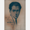 Cândido Portinari<br>Retrato de Mozart Firmeza.<br>Carvão sobre papel<br>59,5 x 46 cm.