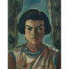 Alberto da Veiga Guignard - Retrato de Menina. Óleo s/ tela 42 x 35 cm. Assinado. 
