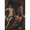 <p>Escola Italiana - Hercules e Omphale, Século XVIII - Óleo sobre tela. 117 x 80 cm. </p><br /><p> </p>